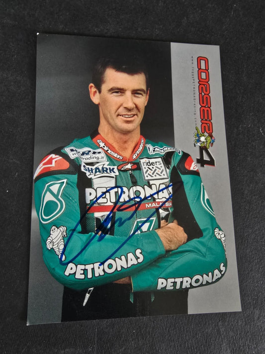 Autografo autograph originale su cartolina motogp Troy Corser Petronas