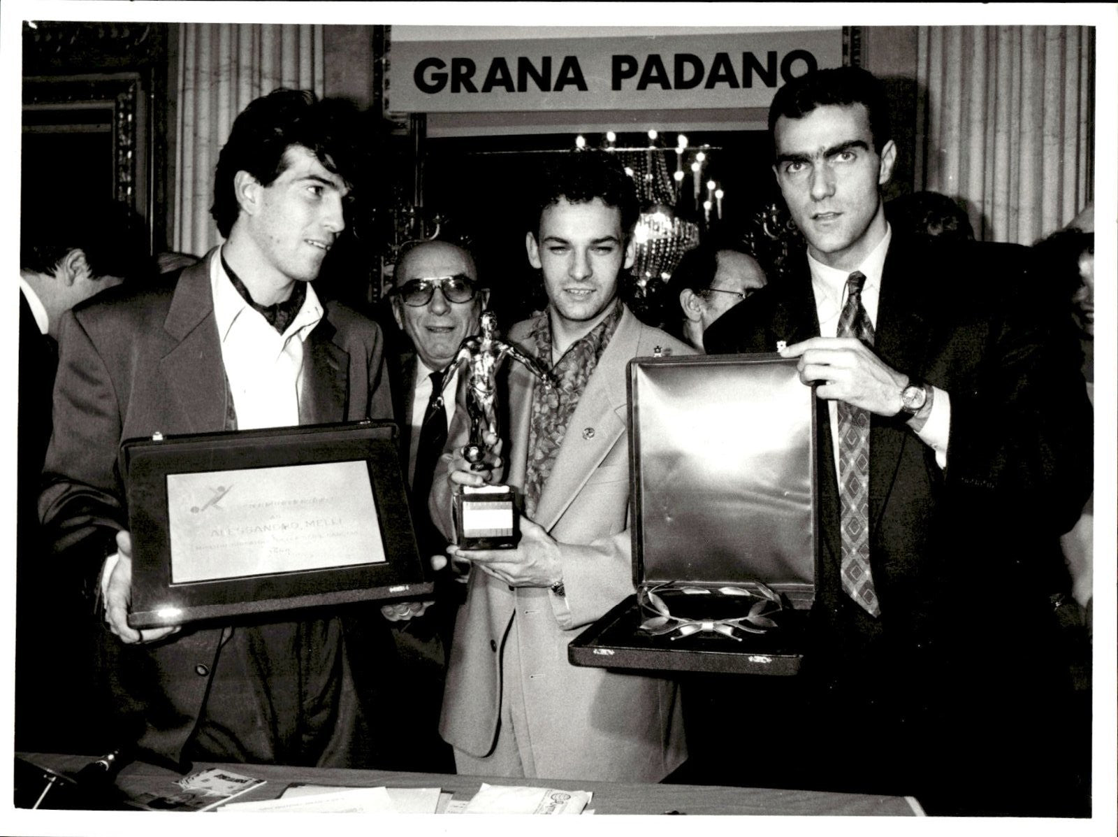 fotografia originale Inter  Roberto Baggio Bergomi e Melli 2