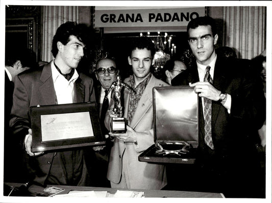 fotografia originale Inter  Roberto Baggio Bergomi e Melli 2