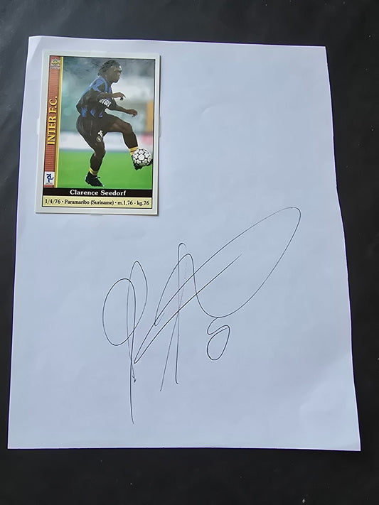 Autografo autograph originale su foglietto  Clarence Seedorf