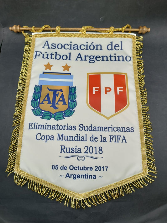 Gagliardetto Pennant Fanion Argentina Peru' qualificazioni Mondiali Russia 2018