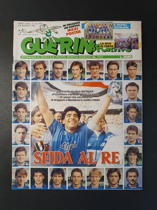 Rivista GUERIN SPORTIVO numero 18 anno 1990 Juve/Napoli (con Poster)