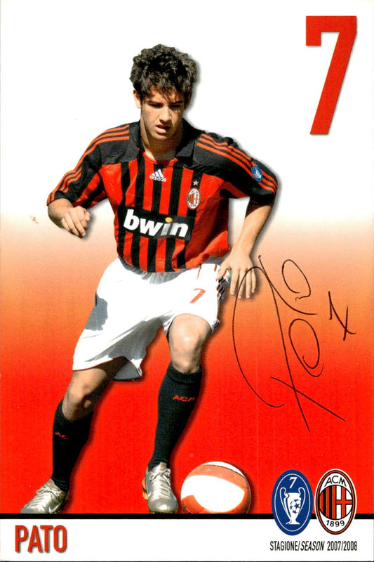 cartolina postcard calcio Milan 2007/08 Pato Con Autografo