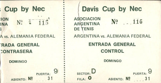 biglietto stadio ARGENTINA VS ALEMANIA FEDERAL