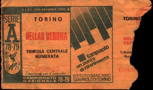 Biglietto stadio Torino-Hellas Verona Campionato Nazionale 78-79 n 000023