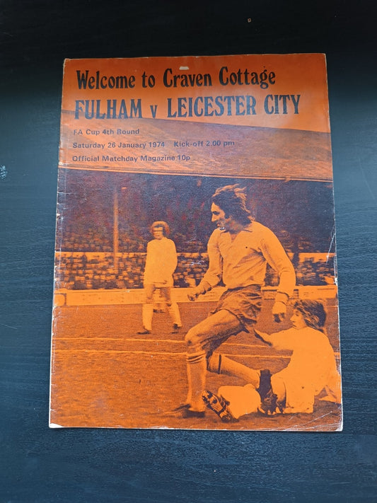 programma calcio Fulham V Leicester City 26 1974