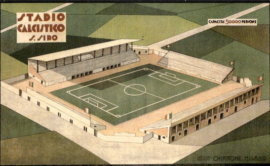 Cartolina Stadio calcistico San Siro Sormani anteguerra