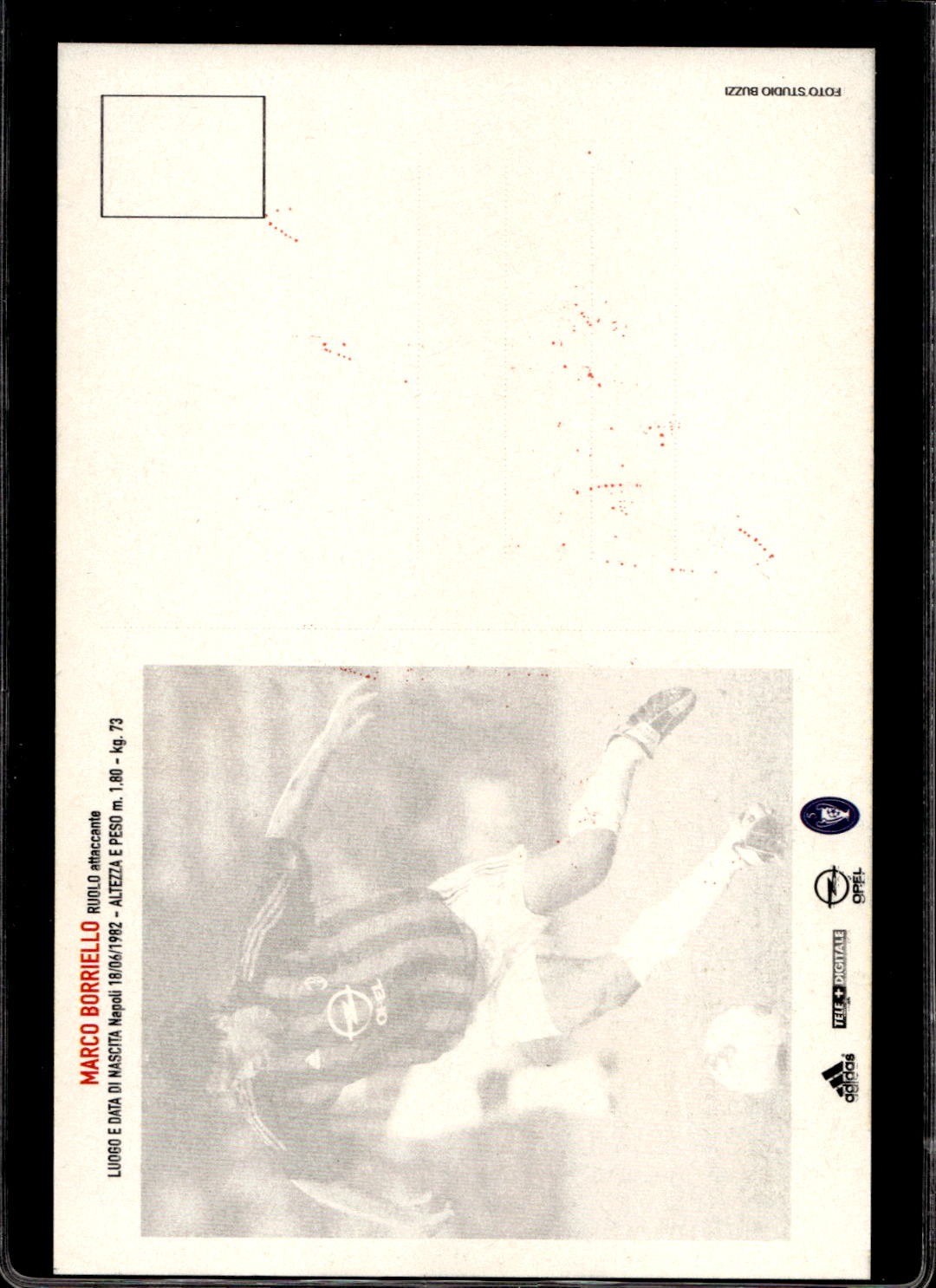 cartolina postcard Calcio Milan con Autografo 2002/03  - Boriello
