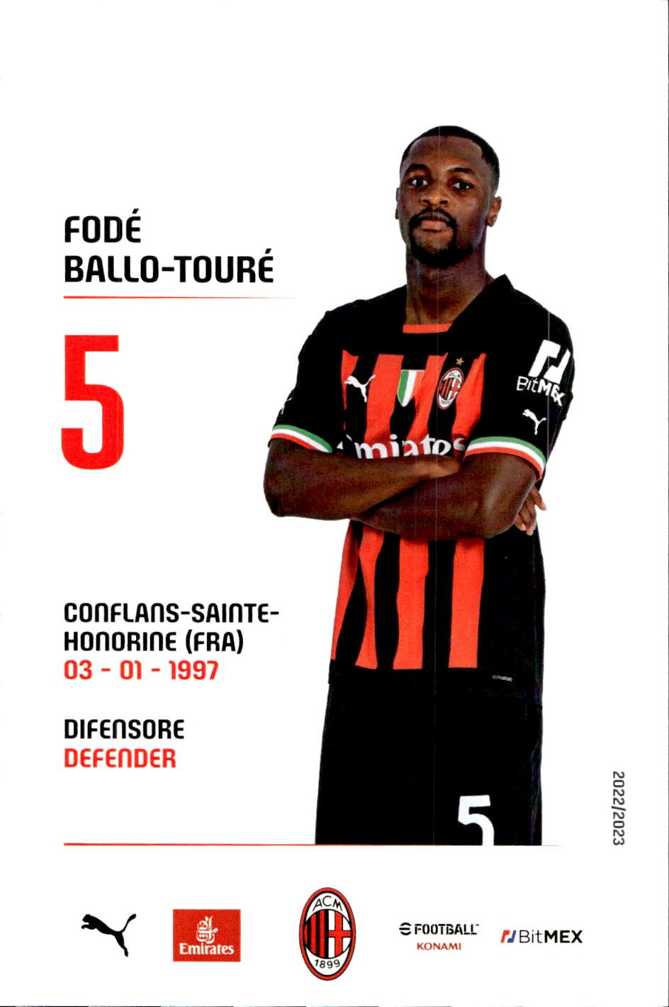 cartolina postcard Calcio Milan 2022/23 - Ballo-Tour�