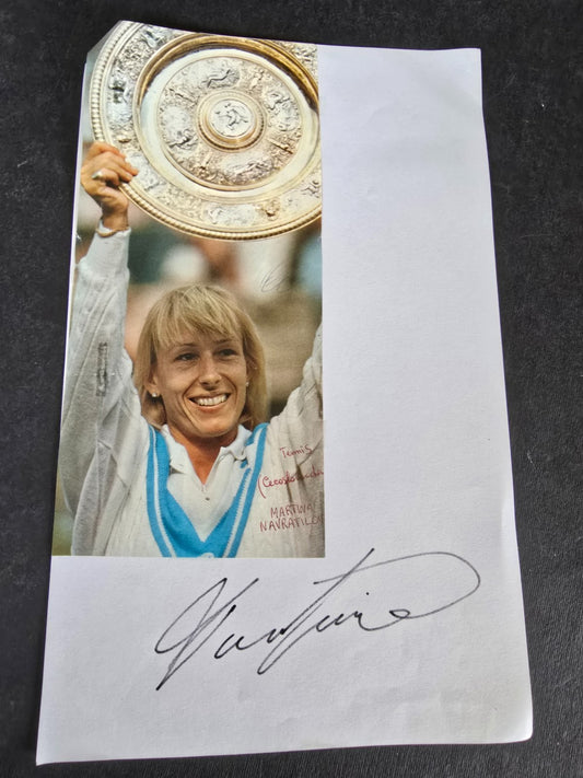 Autografo autograph originale su foglietto Martina Navratilova tennis