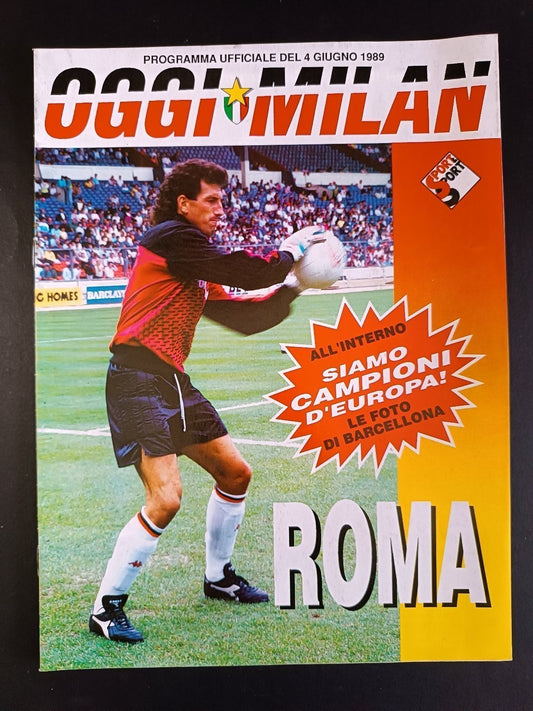 programma ufficiale OGGI MILAN  04 giugno 1989 Roma copertina Galli