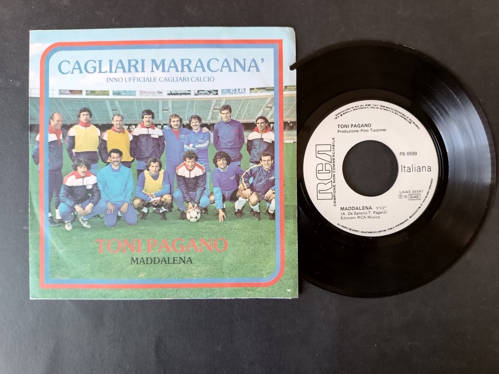 Vinile 45 giri CAGLIARI MARACANA' Inno ufficiale Cagliari Calcio