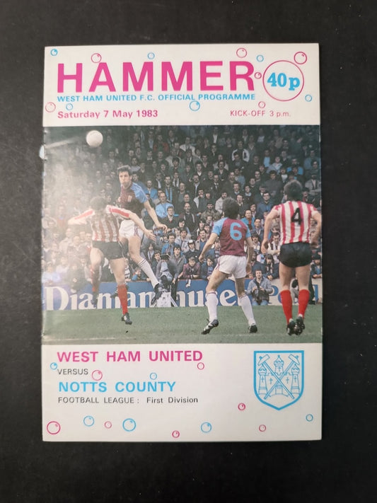Programma WEST HAM UNITED F.C. OFFICIAL numero 7 Maggio anno 1983 West Ham