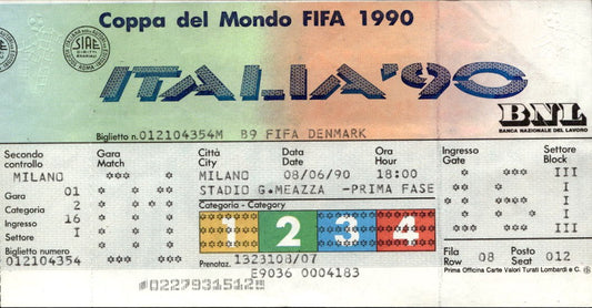 Ticket Coppa del Mondo Italia 90 Argentina Camerun match inaugurale Maradona (2)