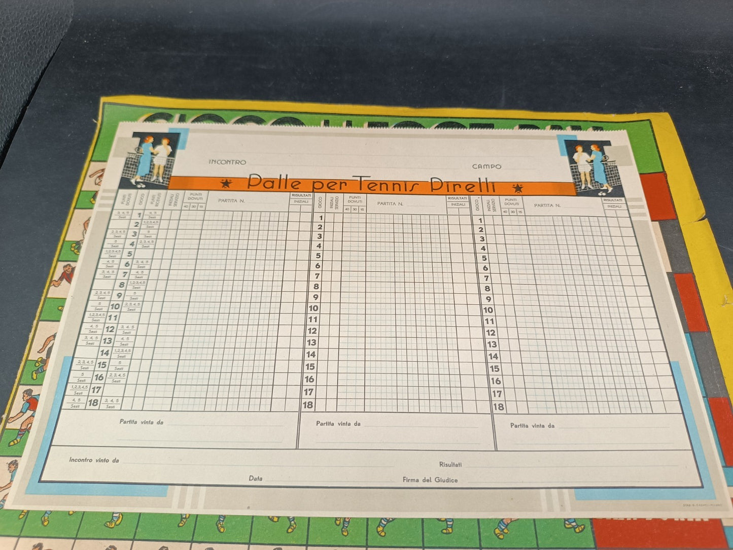 Tabellone con istruzioni Gioco del Football Edizioni RNT