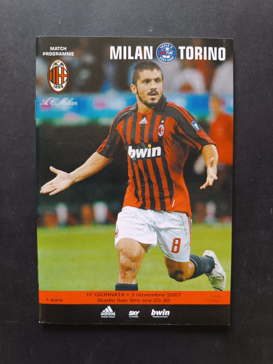 programma Ufficiale MILAN TORINO 3 novembre 2007