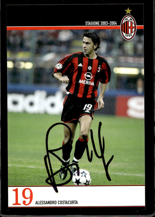 cartolina postcard Calcio Milan con Autografo 2003/04  - Costacurta