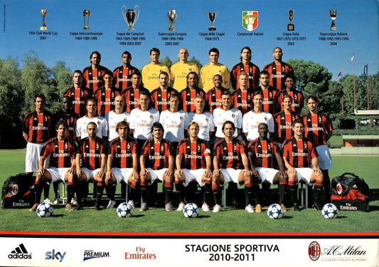 cartolina postcard calcio MILAN 2010-2011