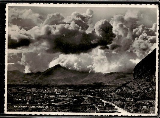 cartolina postcard Palermo Crepuscolo  autografi Milan