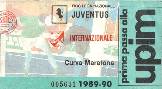 Biglietto stadio Juventus-Internazionale Lega Nazionale 1989-90