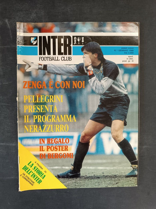 rivista Inter Football Club 1988 anno XXVII nr 1 1988 Walter Zenga