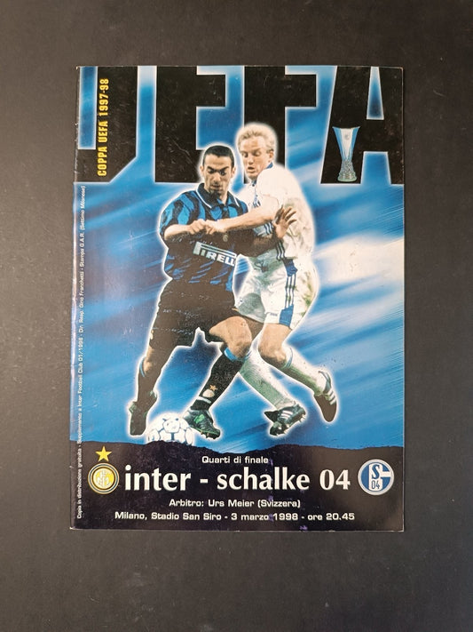 Programma INTER FOOTBALL CLUB 3 marzo 1998 Coppa UEFA Inter/Schalke 04