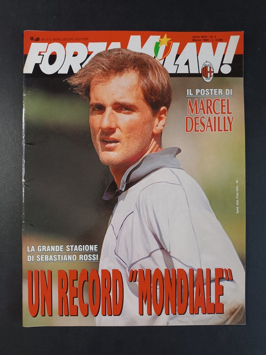 rivista FORZA MILAN - anno 1994 numero 3 Rossi (con poster)