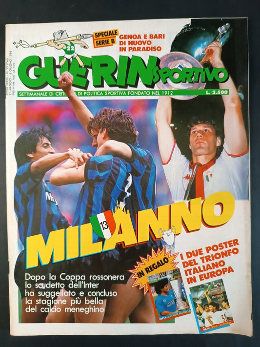 rivista GUERIN SPORTIVO numero 22 - anno 1989 - 13 scudetto Milan (senza poster)