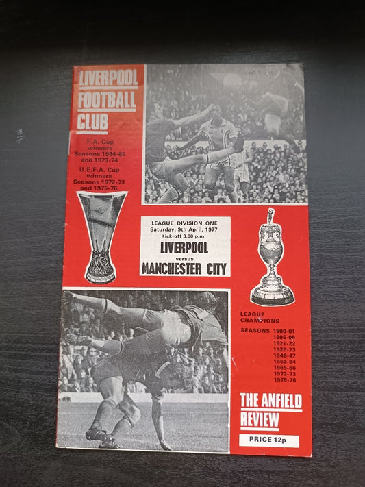 programma calcio  Liverpool V Manchester City 9th 1977