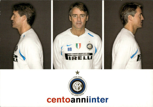cartolina calciatori 100 anni Inter Mancini