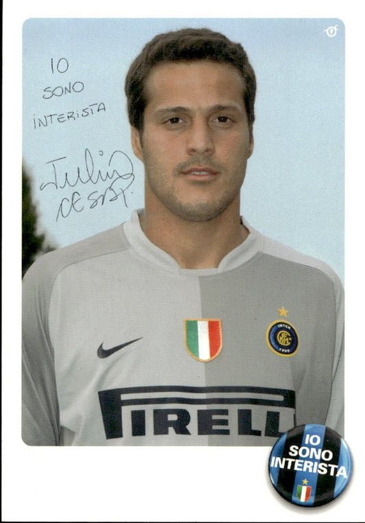 Cartolina calciatore Inter J�lio C�sar Soares Esp�ndola con autografo stampato