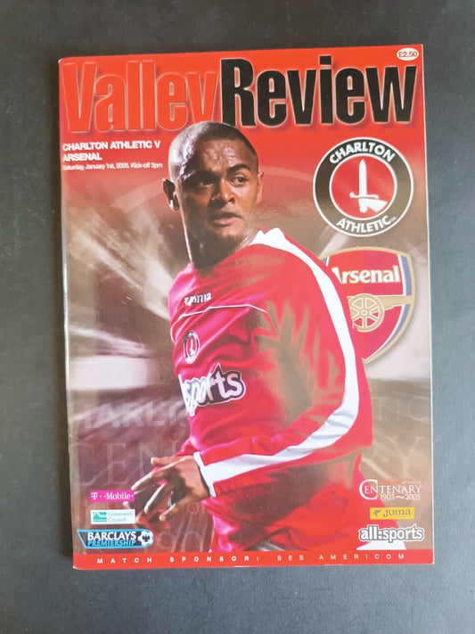 programma calcio Charlton Athletic vs Arsenal 2005