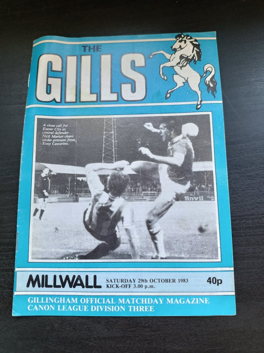 programma calcio The Gills V Millwall 29th 1983