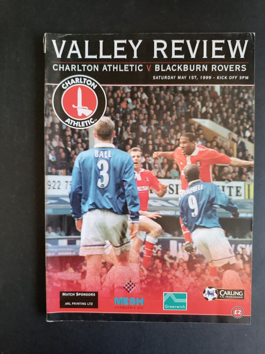 programma calcio Charlton Athletic vs Blackburn Rovers 99