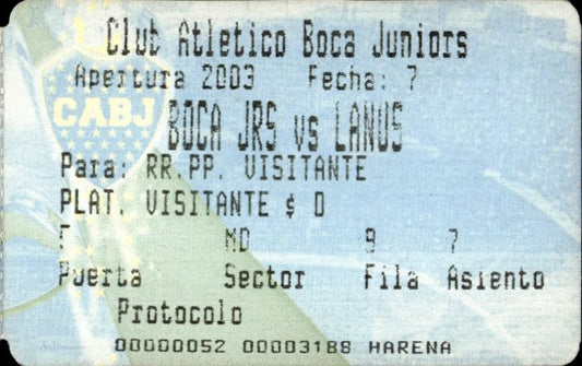 biglietto stadio BOCA JRS VS LANUS 558323
