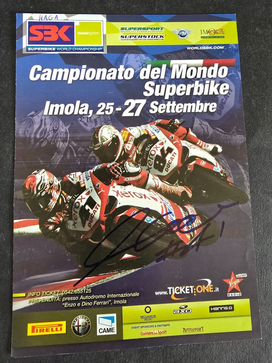 Autografo autograph originale su programma motogp  Noriyuki Haga motociclismo