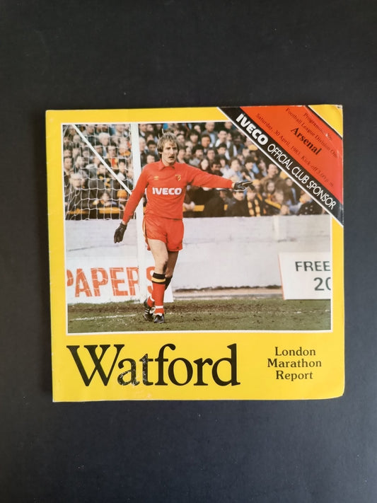 programma calcio Watford vs Arsenal 1983