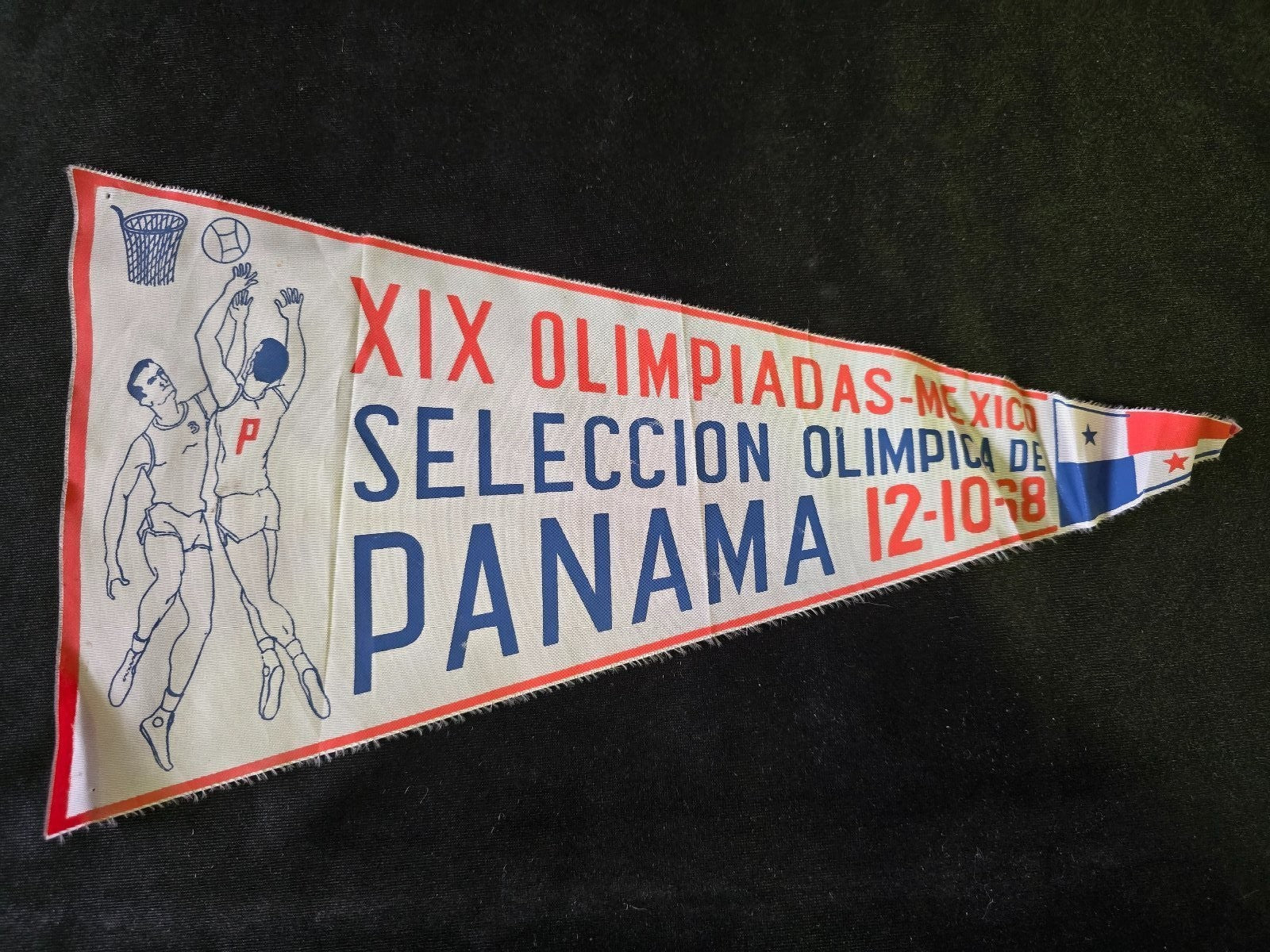 Gagliardetto Pennat  bander�n  Basket Panama Olimpiadi Mexico 1968