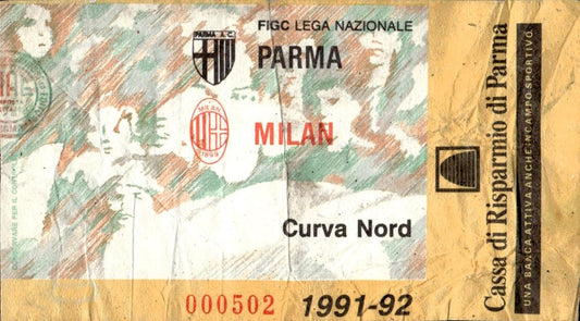 biglietto stadio PARMA - MILAN 1991/92