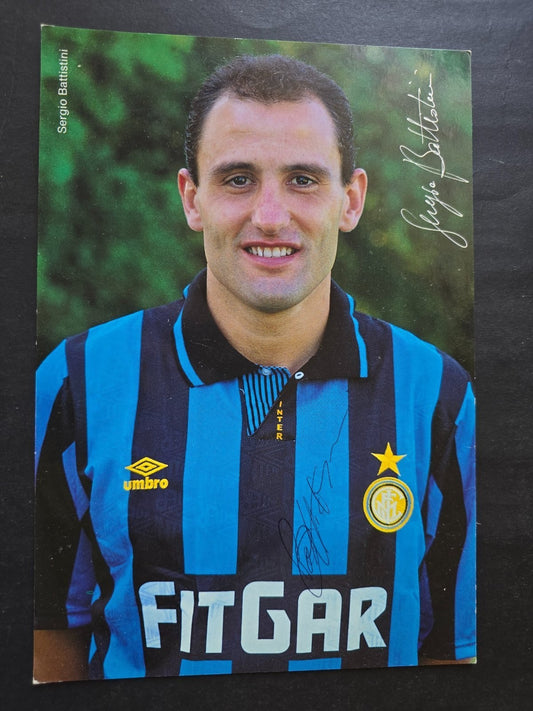 Autografo autograph originale su  Cartolina inter Sergio Battistini
