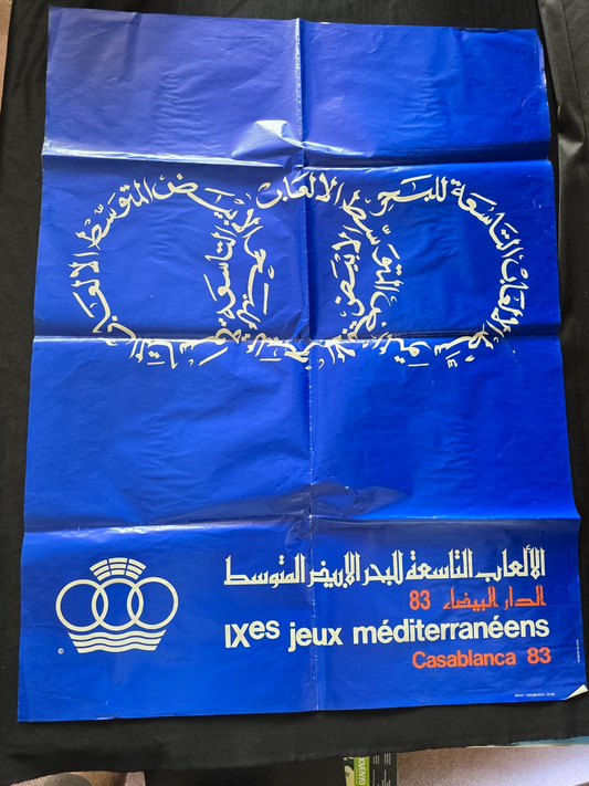 Poster IX Giochi del Mediterraneo Basket 1983 Casablanca originale 100/74