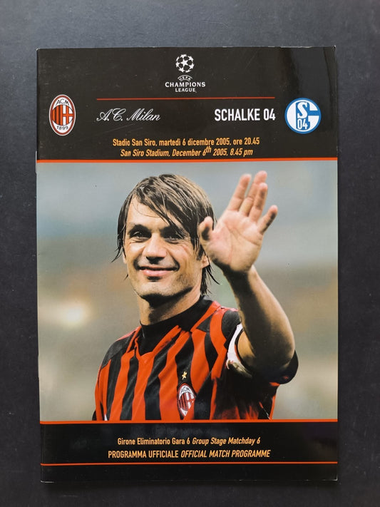 programma Ufficiale Champions League MILAN SCHALKE 04 6 dic 2005