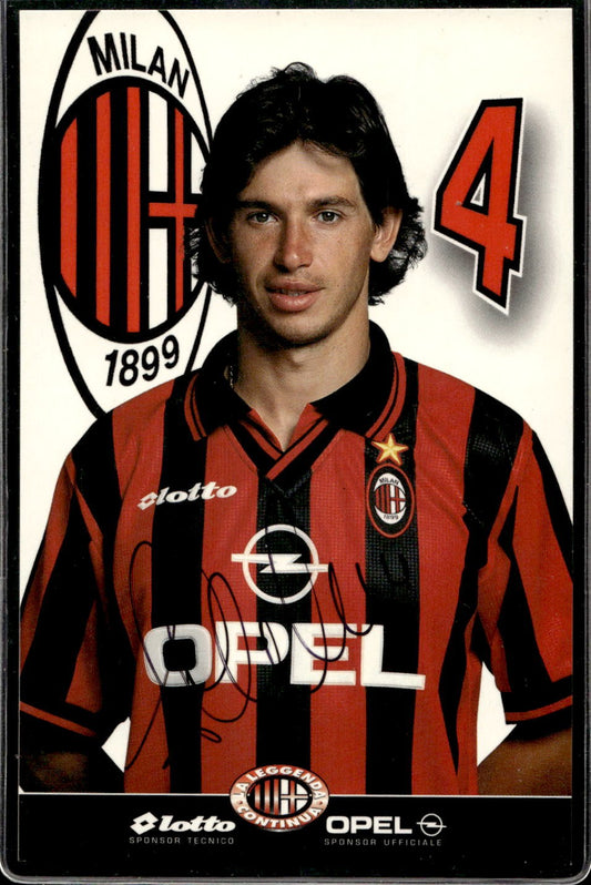 cartolina postcard Calcio Milan con Autografo sponsor LOTTO Albertini