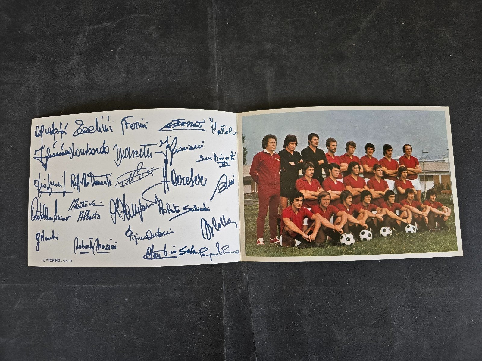 Cartolina Pieghevole Autografi stampati Torino Calcio 1973/74 ufficiale