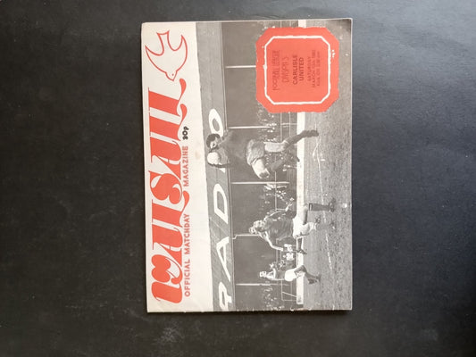 programma calcio Wallsall vs Carlise Utd 1982