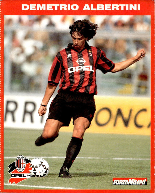 cartolina calciatori Albertini con Opel Tigra