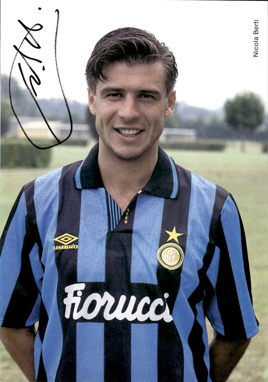 Cartolina Inter Nicola Berti con autografo stampato