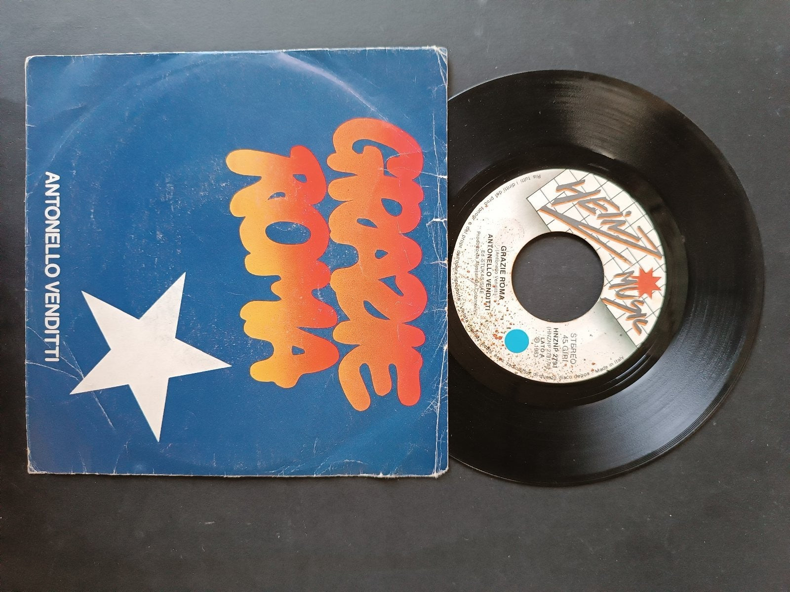 Vinile 45 giri GRAZIE ROMA Antonello Venditti
