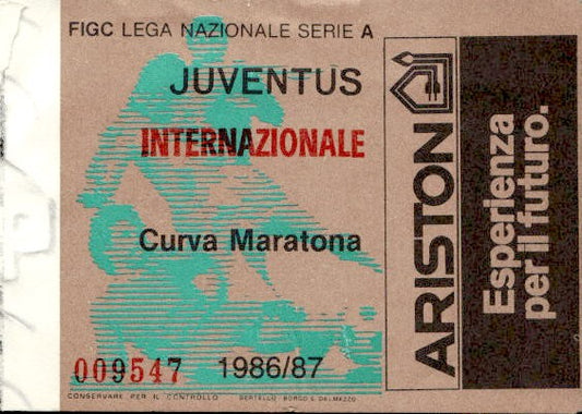 Biglietto stadio Juventus-Internazionale Lega Nazionale Serie A 1986-87