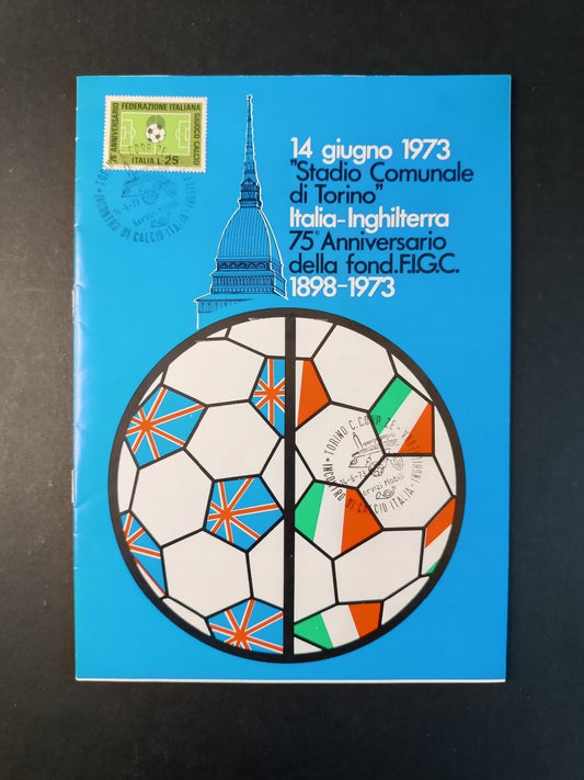 rivista e annullo filatelico 75 anniversario STADIO COMUNALE di TORINO 1898-1973